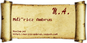 Móricz Ambrus névjegykártya